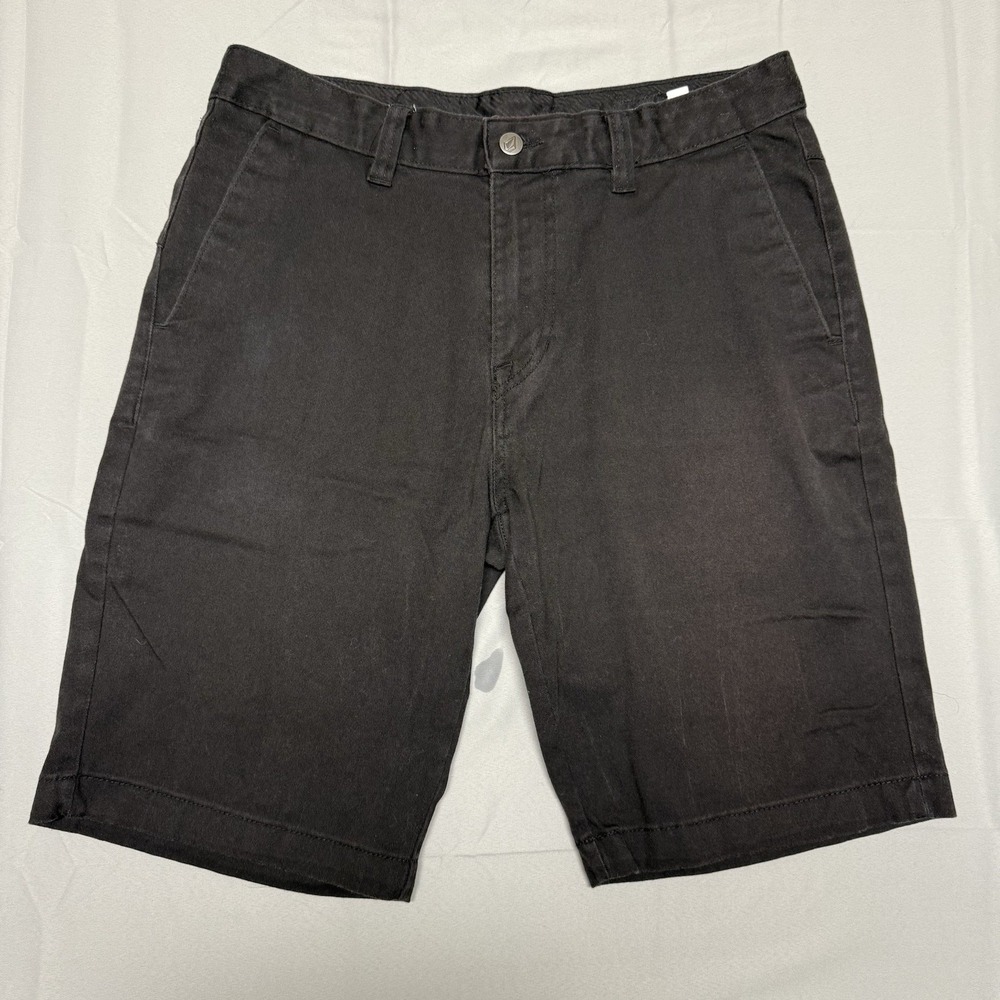 Volcom Black Solid Shorts True To This‎ Men's Size 32 Surf Skate 2019